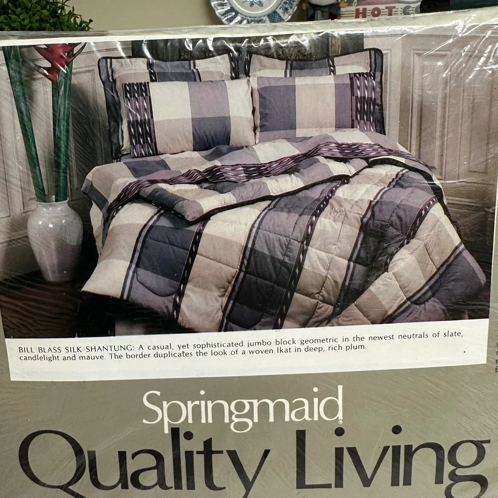 Springmaid Luxury No Iron Percale Double Fitted Sheet Silk Shantung Vintage New